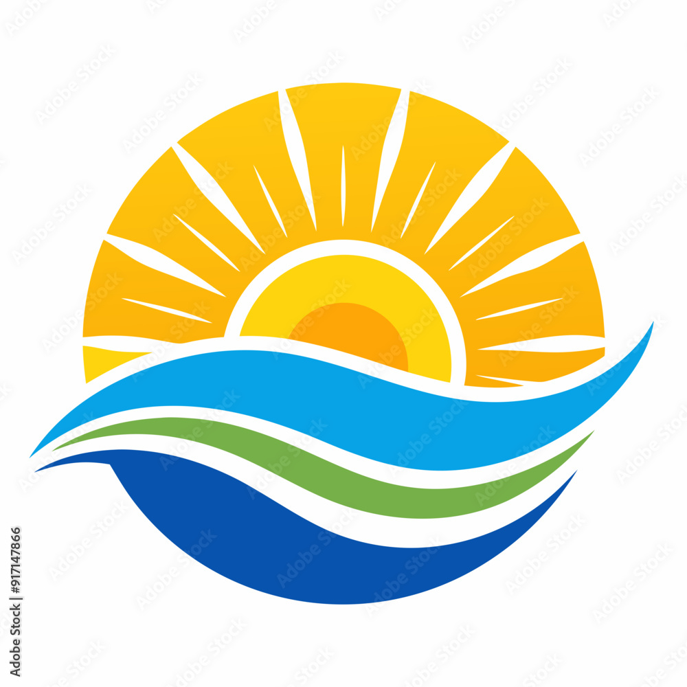 Sun and Sea Logo vector illustration Sun and Sea Logo vector illustration