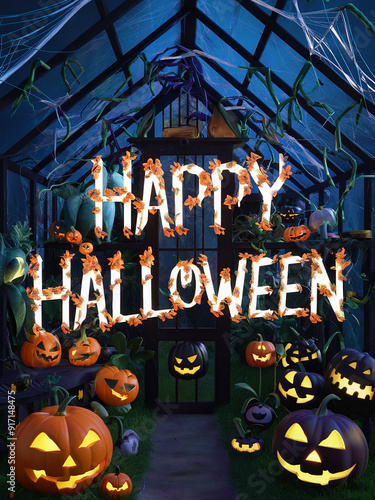 happy halloween designs with dark and spooky night  photo