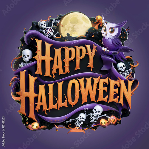 happy halloween designs with dark and spooky night photo