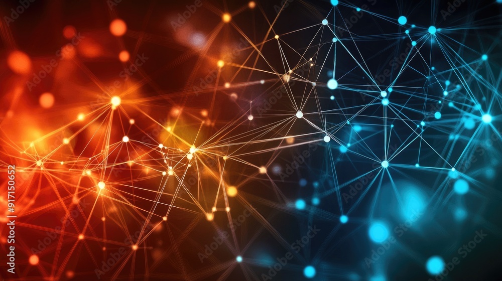Abstract background with modern digital elements and glowing network connections Abstract background with modern digital elements and glowing network connections