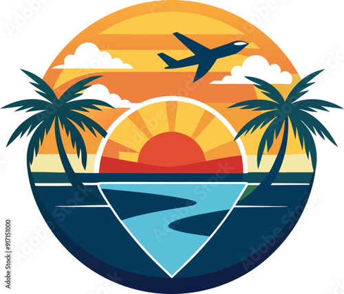 summer vacation background
tropical island with palm trees
tropical beach with palm trees and sun