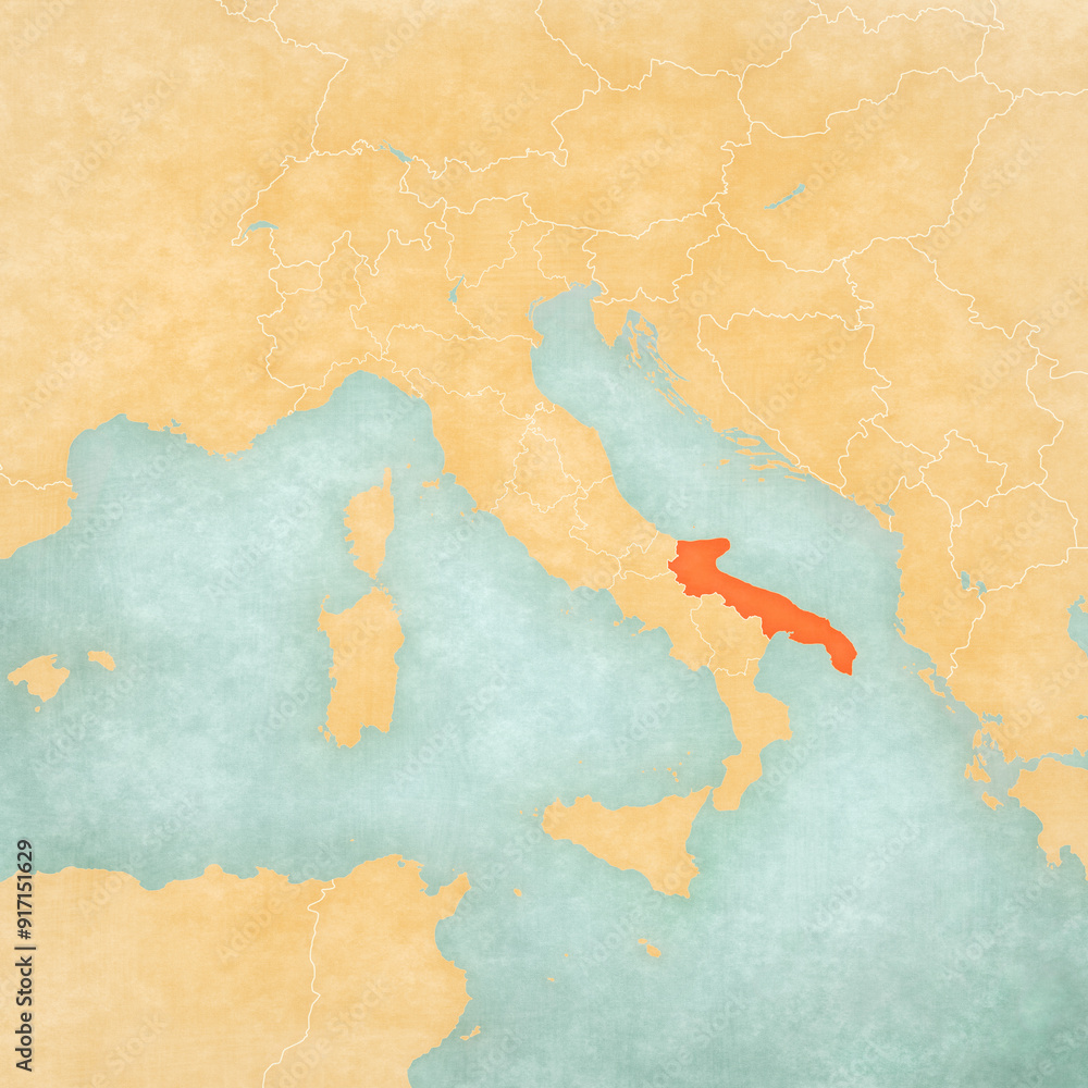 Map of Italy - Apulia