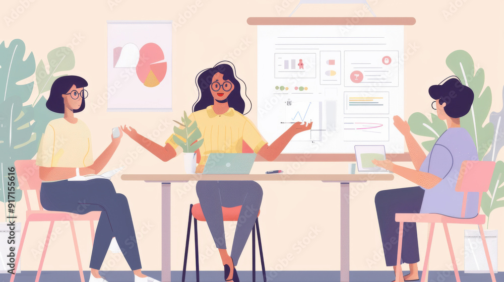 Female business leader directing a brainstorming session in a startup Female business leader directing a brainstorming session in a startup