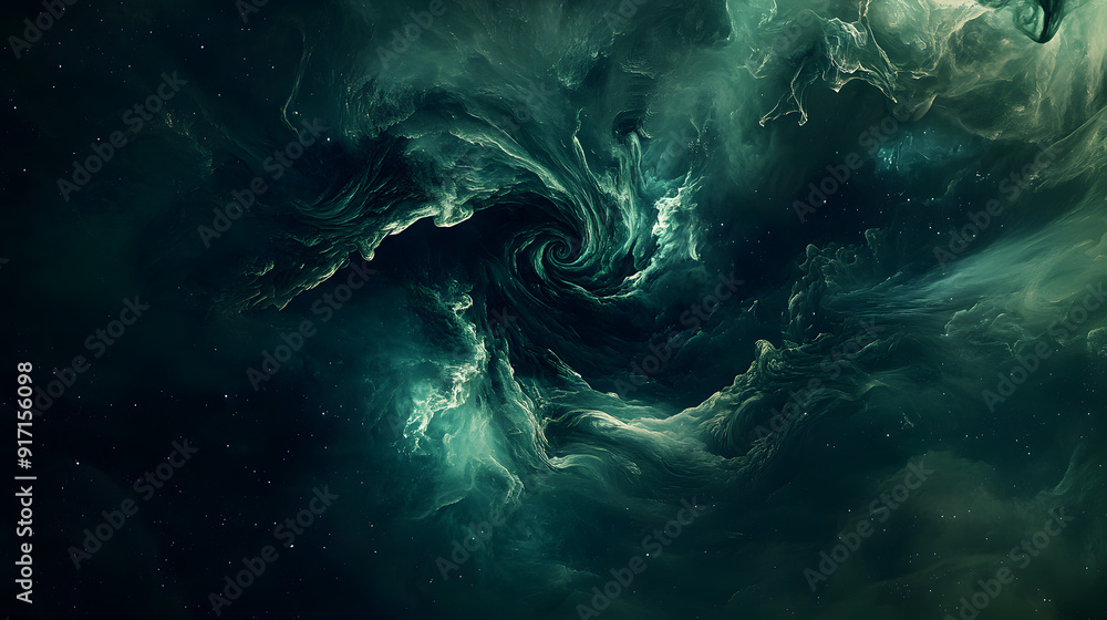 Obraz premium Swirling Galaxy Fractal with Circles and Spirals