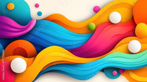 Abstract cute wavy background with playful waves and colorful designs, vector illustration, high-resolution, whimsical and lively concept