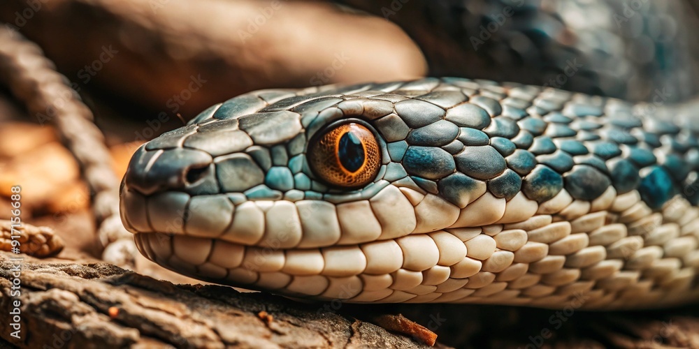 Blue viper snake closeup face Blue viper snake closeup face