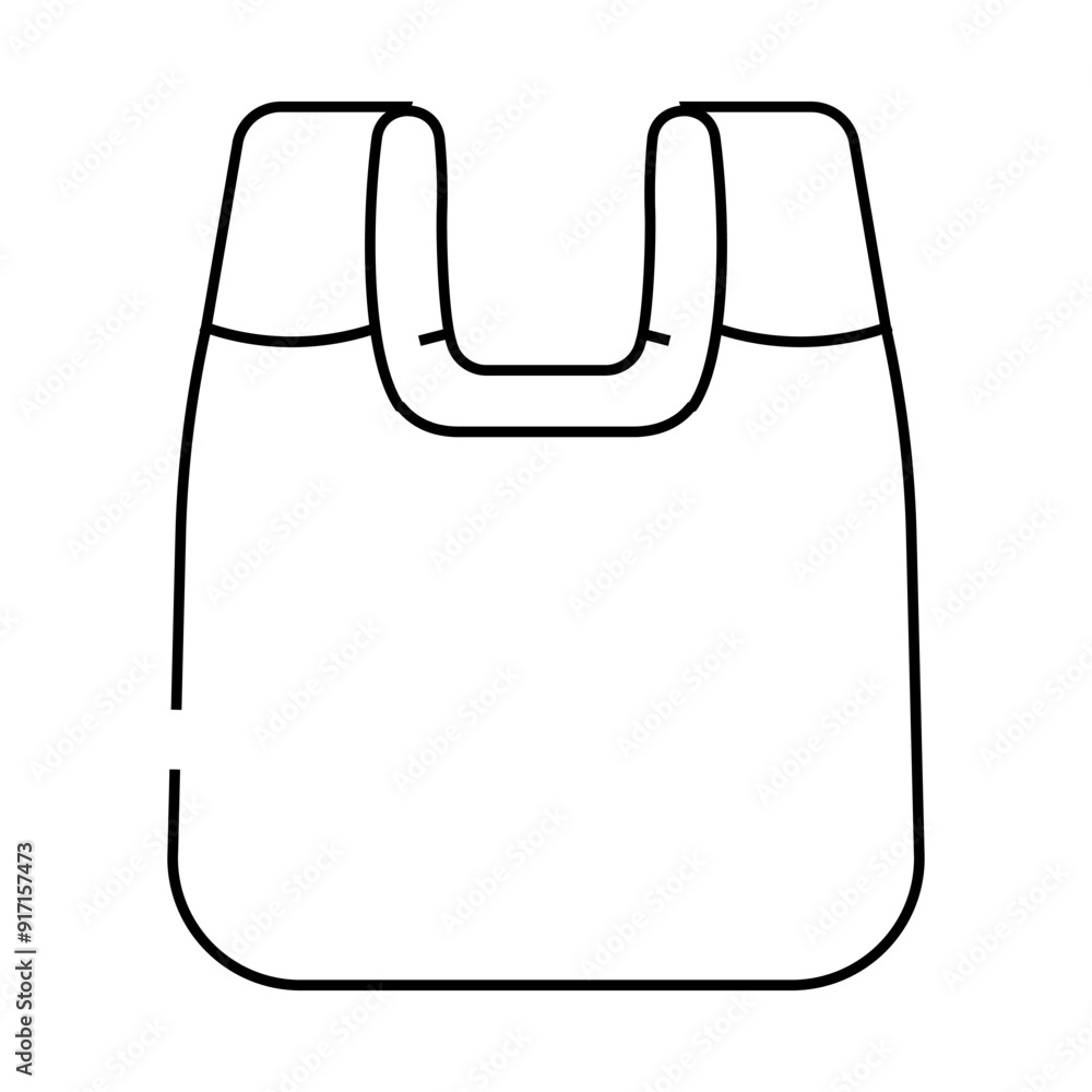 bag plastic material line icon vector. bag plastic material sign. isolated contour symbol black illustration