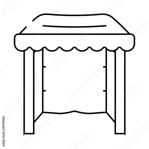tent from plastic material line icon vector. tent from plastic material sign. isolated contour symbol black illustration