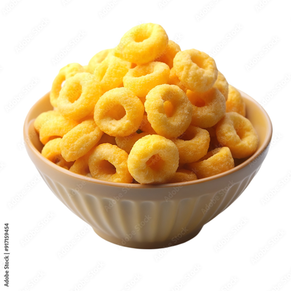 Bowl of cheerios cereal corn rings Bowl of cheerios cereal corn rings