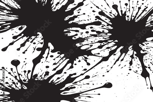 Black and White Grunge Ink Texture Background