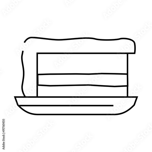 cake dish canteen line icon vector. cake dish canteen sign. isolated contour symbol black illustration