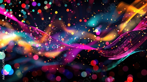 Abstract Colorful Background with Bokeh Lights