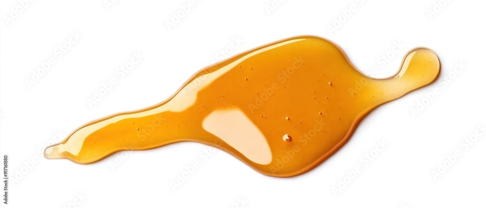 A Drizzle of Golden Honey on White Background A Drizzle of Golden Honey on White Background