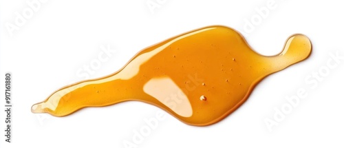 A Drizzle of Golden Honey on White Background