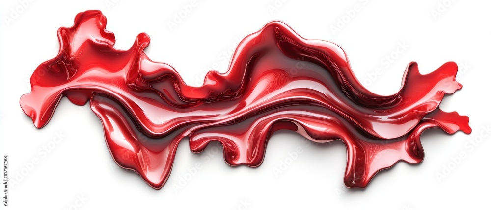 Abstract Red Liquid Wave on White Background Abstract Red Liquid Wave on White Background