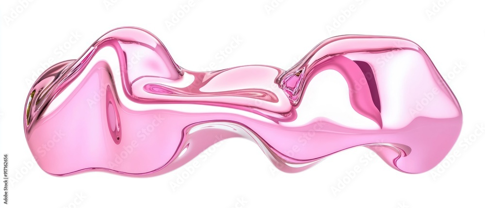 Abstract Pink Liquid Form with Glossy Finish Abstract Pink Liquid Form with Glossy Finish