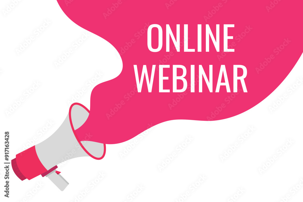 online webinar button, banner, label, template for website. online webinar text with colorful megaphone icon
online webinar button, banner, label, template for website. online webinar text with colorful megaphone icon