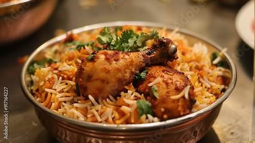 indian chicken biryani, Spicy chicken biryani food