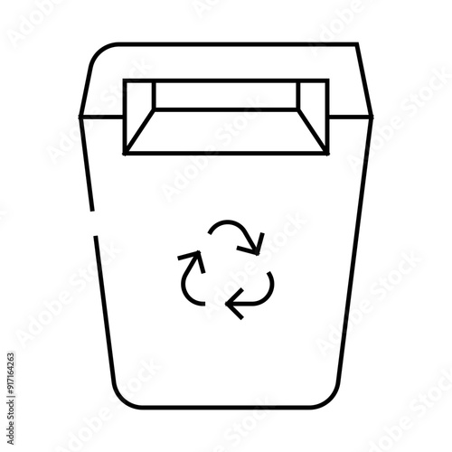 recycling garbage can canteen line icon vector. recycling garbage can canteen sign. isolated contour symbol black illustration