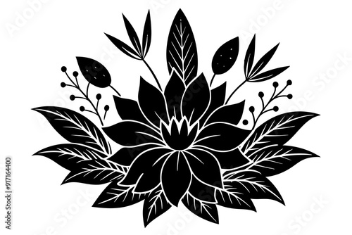 Vibrant Flora vector silhouette