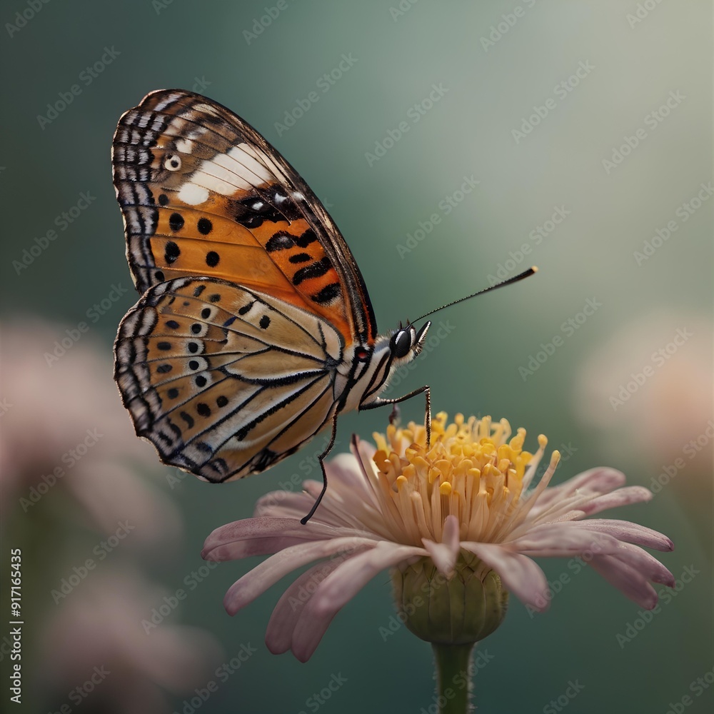 Fototapeta premium butterfly on flower