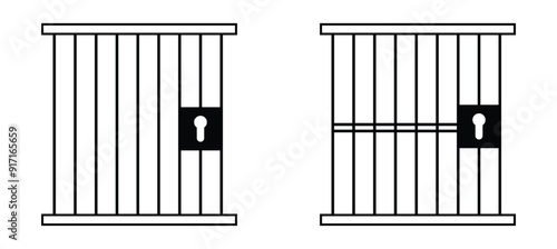 Jail icon vector isolated on white background, logo concept of Jail sign on transparent background, black filled symbol