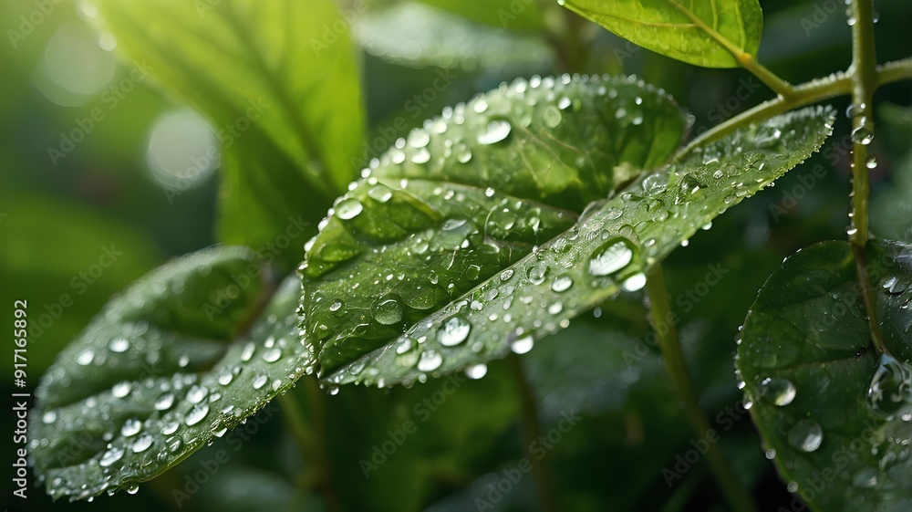 rain drops on a leaf rain drops on a leaf