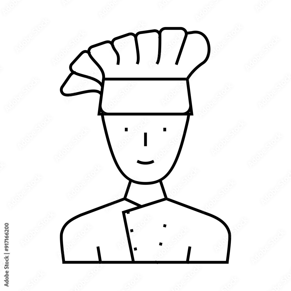 cook chef canteen worker line icon vector. cook chef canteen worker sign. isolated contour symbol black illustration cook chef canteen worker line icon vector. cook chef canteen worker sign. isolated contour symbol black illustration