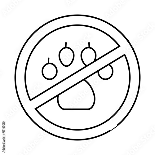 non animals in canteen mark line icon vector. non animals in canteen mark sign. isolated contour symbol black illustration