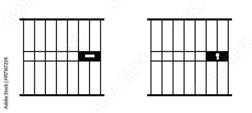 Jail icon vector isolated on white background, logo concept of Jail sign on transparent background, black filled symbol
