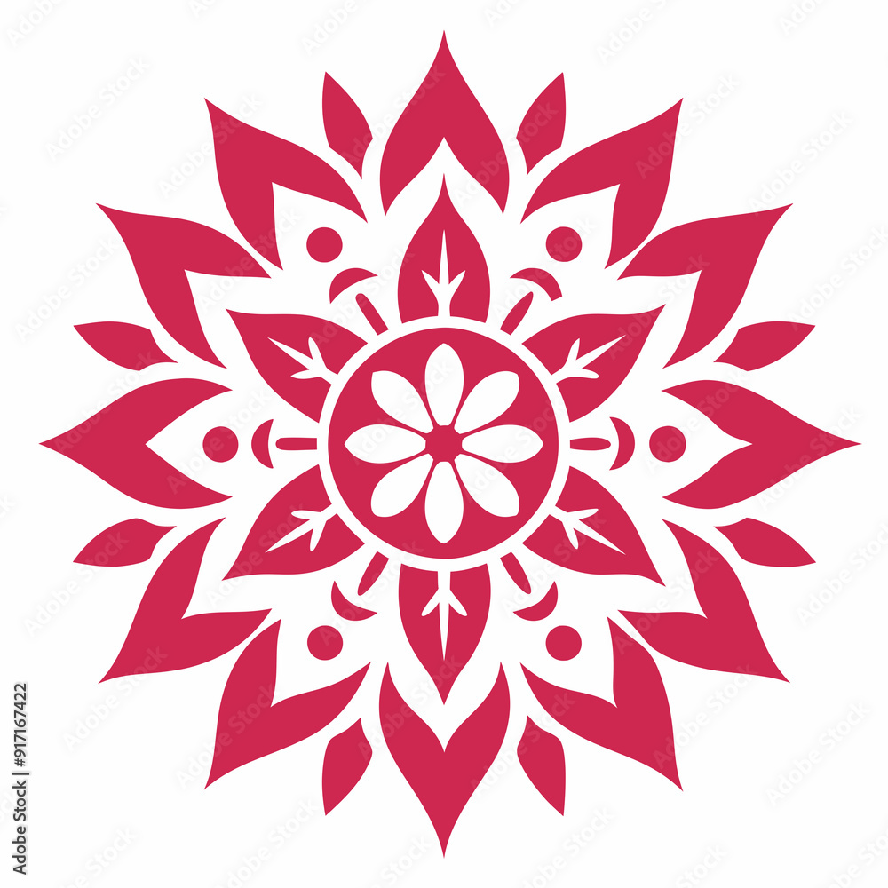 Floral Mandala Stencil Template Vector Silhouette Floral Mandala Stencil Template Vector Silhouette