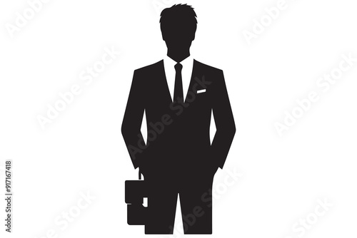 corporate business man silhouette vector