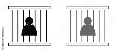 Jail icon vector isolated on white background, logo concept of Jail sign on transparent background, black filled symbol