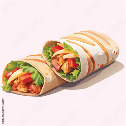 Shawarma food vector