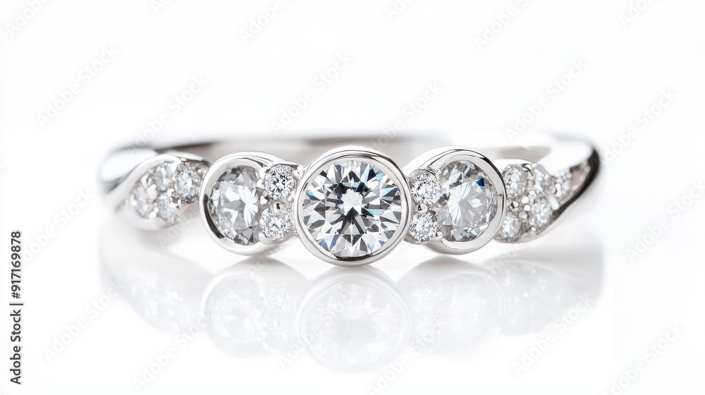 Sparkling diamonds shine brilliantly against a pure white backdrop. Sparkling diamonds shine brilliantly against a pure white backdrop.
