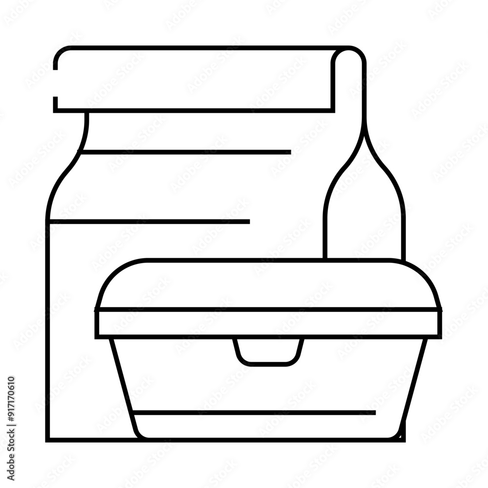 lunch box canteen line icon vector. lunch box canteen sign. isolated contour symbol black illustration lunch box canteen line icon vector. lunch box canteen sign. isolated contour symbol black illustration