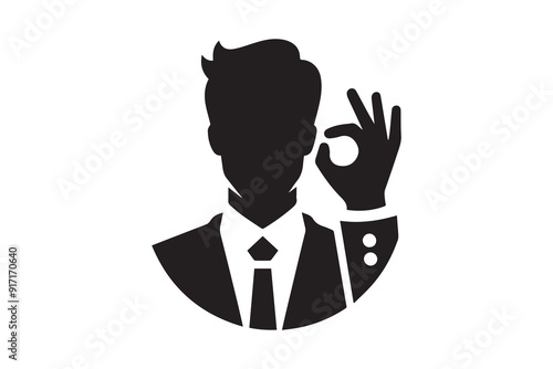 corporate business man silhouette vector