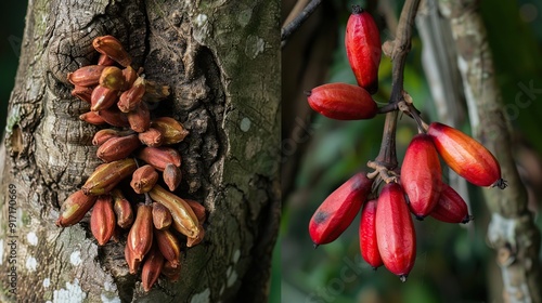 spices known as manisan pala in Indonesia and red mace from tree photo