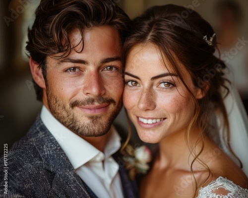 Photo of a couple in wedding