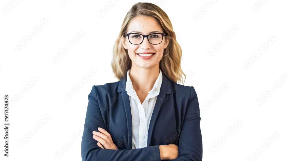 Confident businesswoman smiling corporate manager, looking at camera with arms crossed on transparent background. Confident businesswoman smiling corporate manager, looking at camera with arms crossed on transparent background.