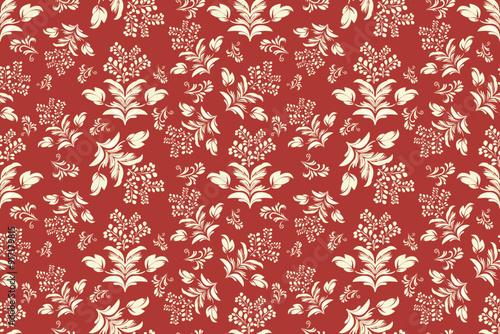 seamless pattern with flowers, floral seamless background, red color seamless, red flower seamless, damask seamless pattern