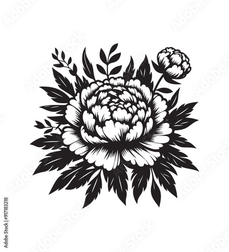 peone vector style,silhouette vector,black and white color photo