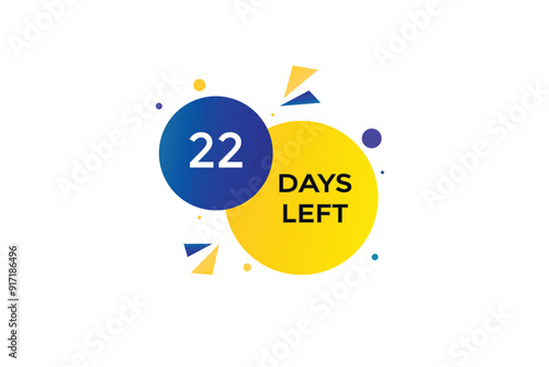 22 days left, icon, stile, timer, countdown, clock, time, background, template, 22 days left, countdown, sticker, left banner, business, sale, label button 