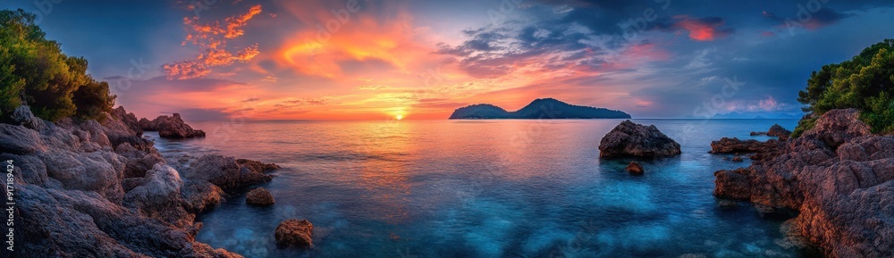 Seascape Sunset with Colorful Sky Seascape Sunset with Colorful Sky