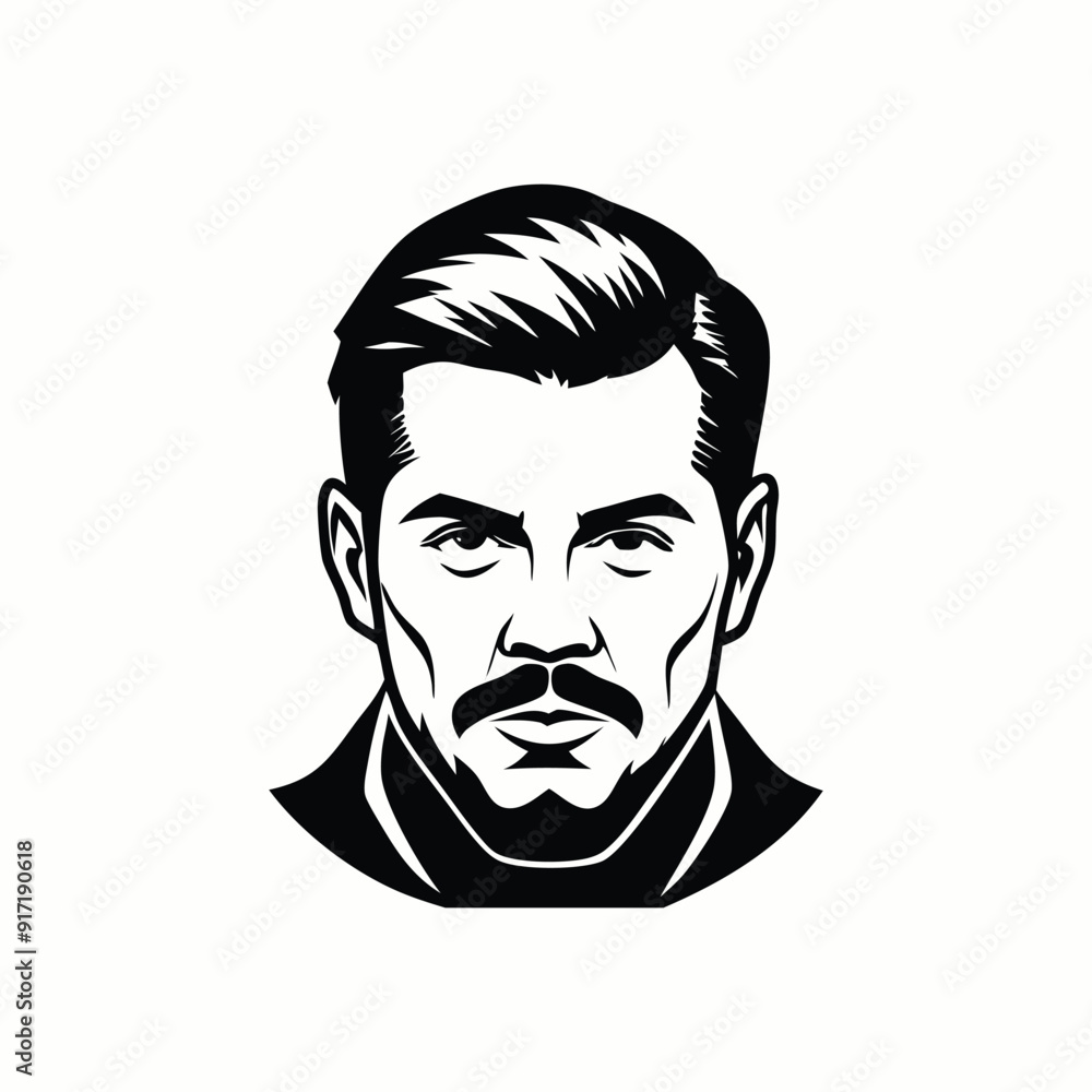 Angry young man's portrait, a comic vector illustration with funny hair and a mischievous eye, hinting at an evil character Angry young man's portrait, a comic vector illustration with funny hair and a mischievous eye, hinting at an evil character
