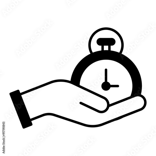 stopwatch icon. black fill icon