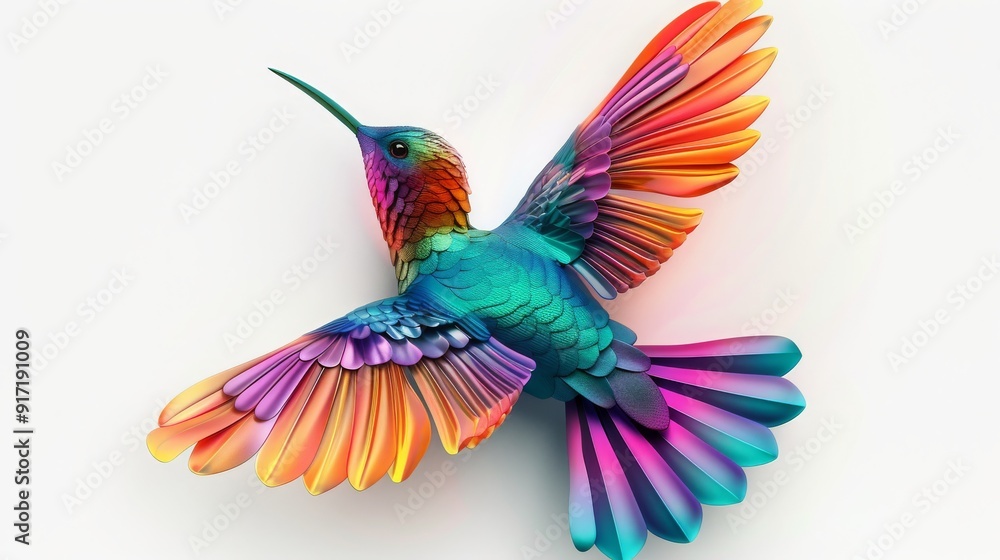Fototapeta premium Colorful Hummingbird in Flight.