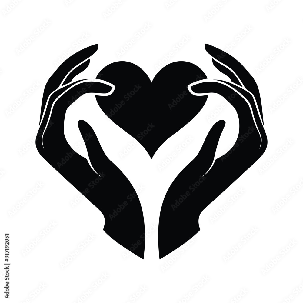 Hands heart black silhouette on white background, Hand heart love gesture black silhouette icon. Hand heart black silhouette icon isolated on a white background. Love hands design element. Hands heart black silhouette on white background, Hand heart love gesture black silhouette icon. Hand heart black silhouette icon isolated on a white background. Love hands design element.