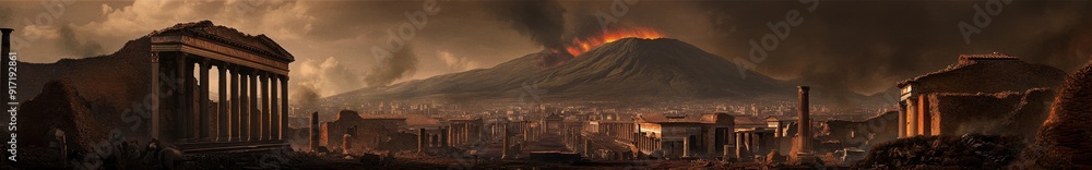 Catastrophic Eruption of Mount Vesuvius: The Devastating Demise of Pompeii, a Roman City Swallowed by Lava, Ash, and Smoke, Preserved as an Archaeological Marvel for Centuries. Catastrophic Eruption of Mount Vesuvius: The Devastating Demise of Pompeii, a Roman City Swallowed by Lava, Ash, and Smoke, Preserved as an Archaeological Marvel for Centuries.