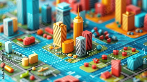 Colorful Miniature Cityscape